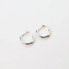 10mm Plain Click Huggie Hoops - Sterling Silver