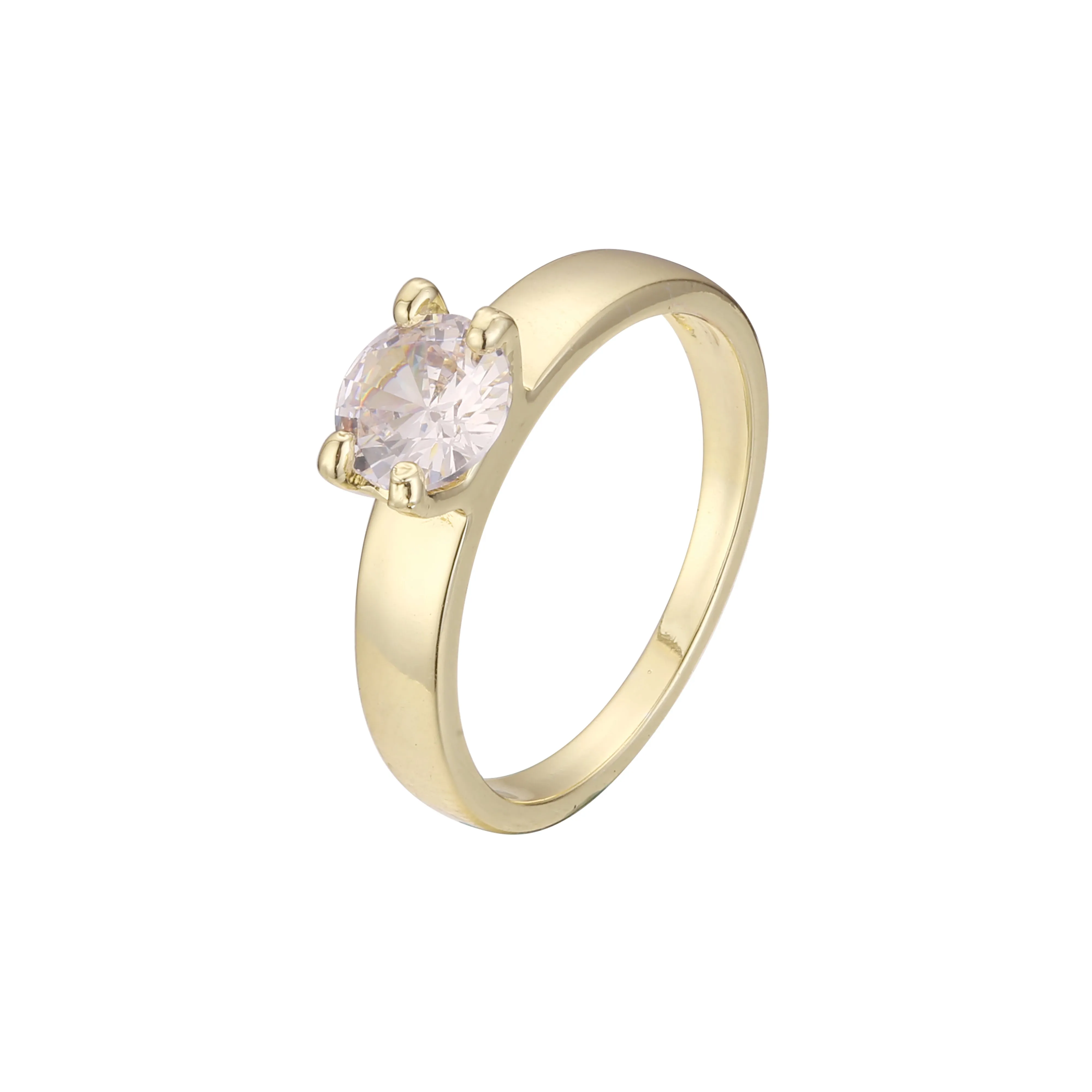 14K Gold solitaire wide plain design rings