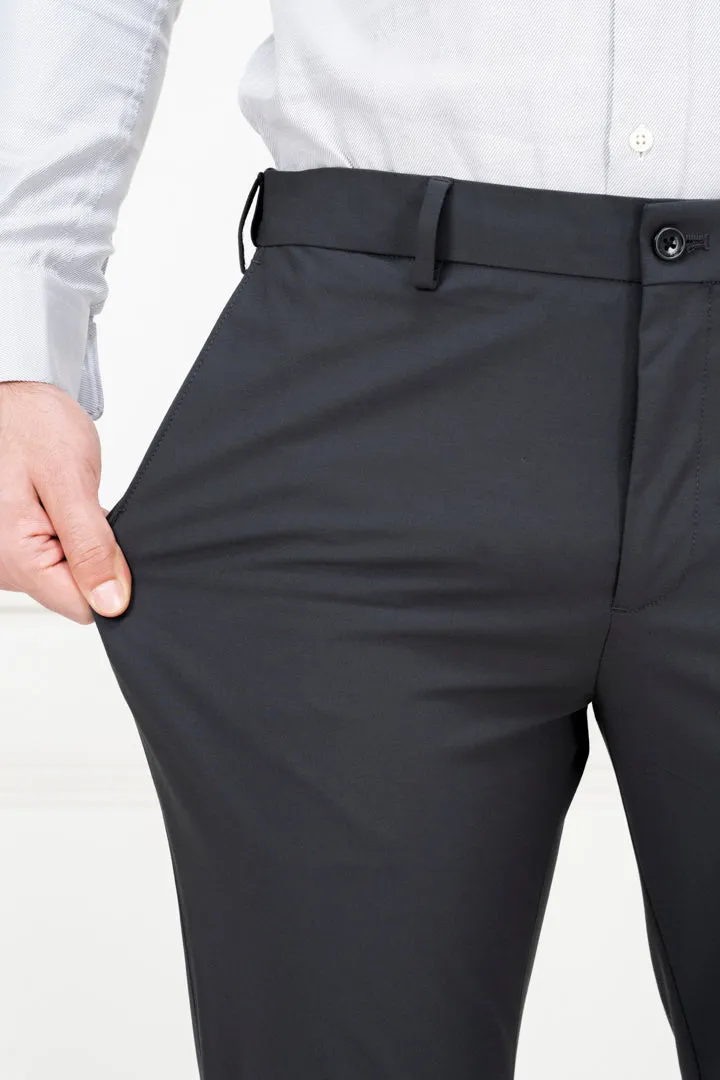 Ash Grey Slim Fit Stretch Formal Pants