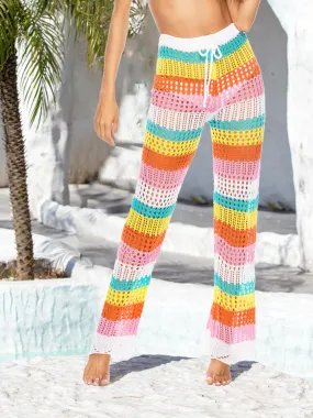 Badehose „Sunset Vacation“ mit kontrastierendem Cutout und hoher Taille