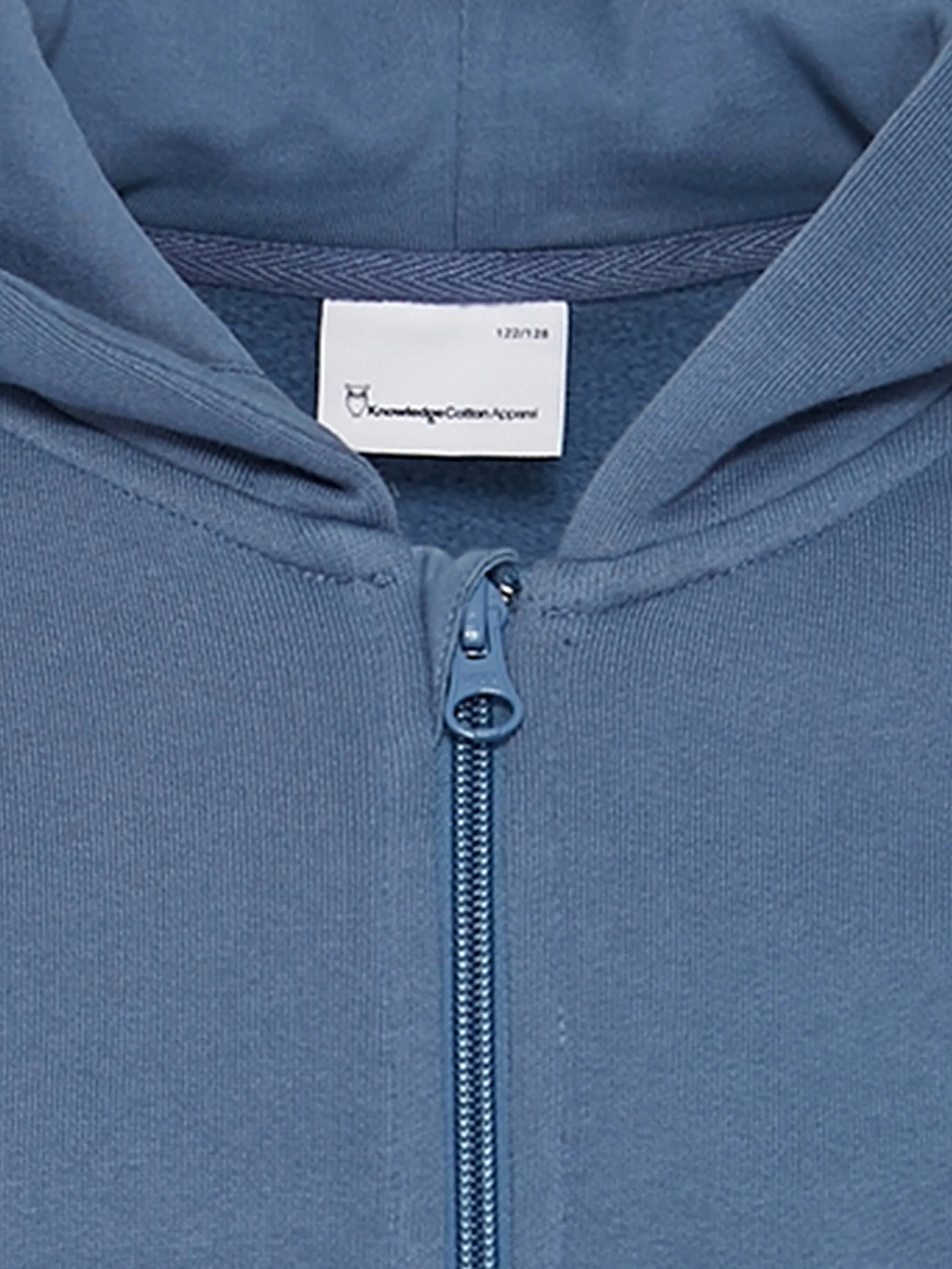 Badge zip hood sweat - Moonlight Blue