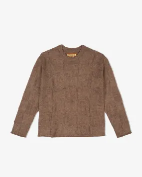 Brain Dead - Men's Fuzzy Threadbare Warped Check Sweater - (Brown)