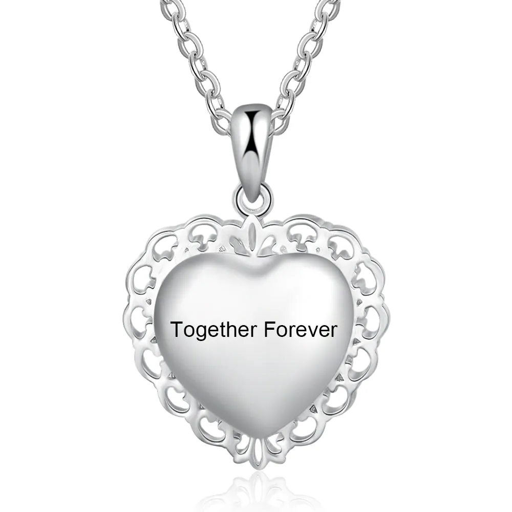 Brand New Custom Heart Photo Necklace Gift For Couple