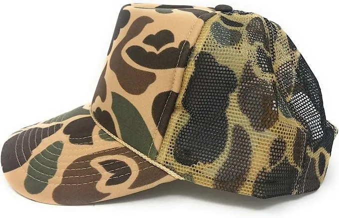 Camouflage Trucker & Baseball Hat/Cap W/ Poly Foam Front & Foam Backing - CPC