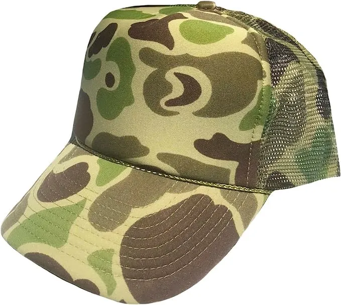 Camouflage Trucker & Baseball Hat/Cap W/ Poly Foam Front & Foam Backing - CPC