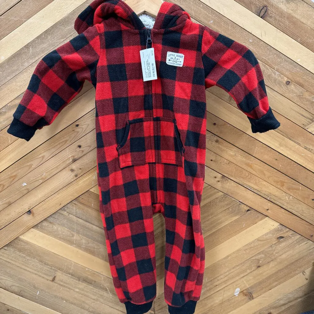 Carter's - Baby Fleece Bunting Suit - MSRP $30: Red/Black Plaid-infant-18M