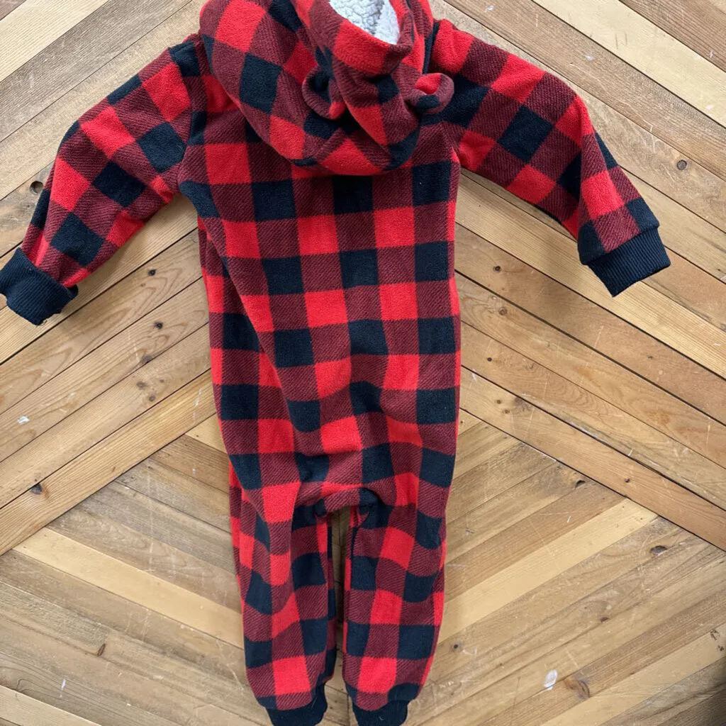 Carter's - Baby Fleece Bunting Suit - MSRP $30: Red/Black Plaid-infant-18M