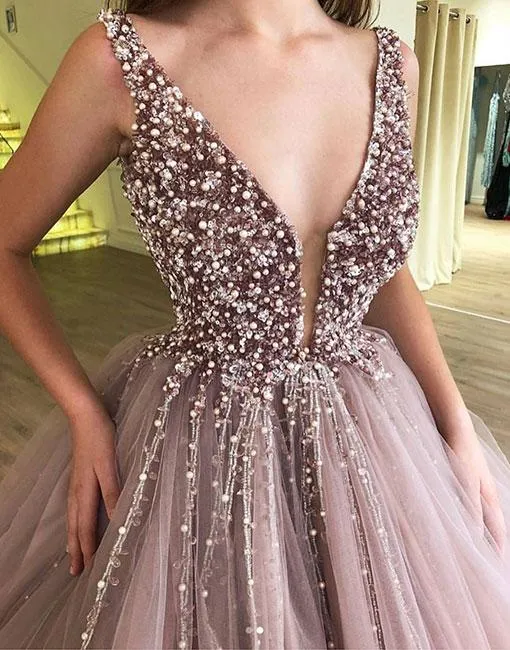 Charming Beaded Inexpensive Popular Evening Ball Gown Long Prom Dress, WG1130