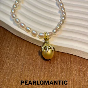 [Designer's Choice] South Sea Golden Baroque Pearl All-purpose S925 Clasp Pendant