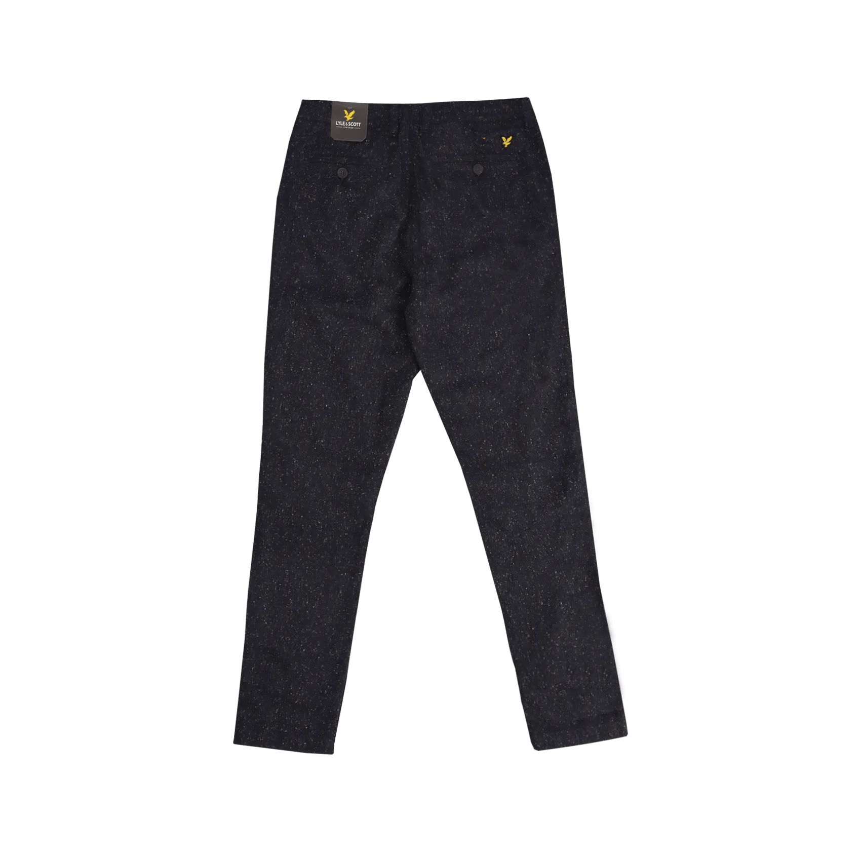 Elastcated Waist Flecked Wool Trouser - Dark Davy