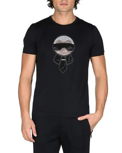 Fendi Karlito Strass Black T-Shirt