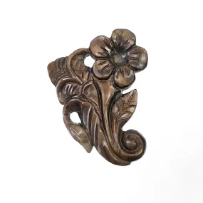 GOLDEN BROWN Chocolate Sheen SAPPHIRE Gemstone Carving : 37.00cts Natural Untreated Sapphire Hand Carved Brooch 31*26mm (With Video)