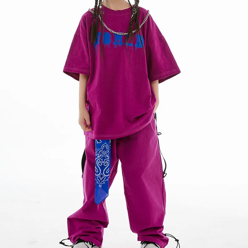 HH0362 Hip Hop Dance -Loose Fit Tops -Pants -Performance Clothing HH0362