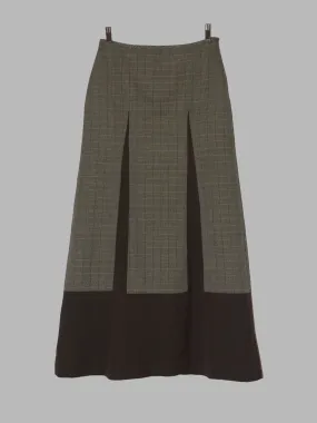 Jean Paul Gaultier Femme 1990s wool check maxi skirt with brown inserts - sz 40