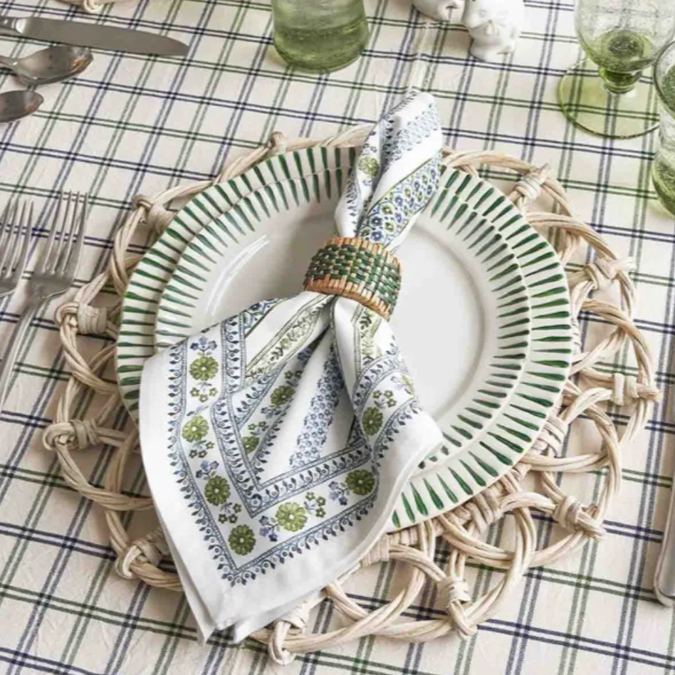 Juliska Sitio Stripe Basil Dessert/Salad Plate