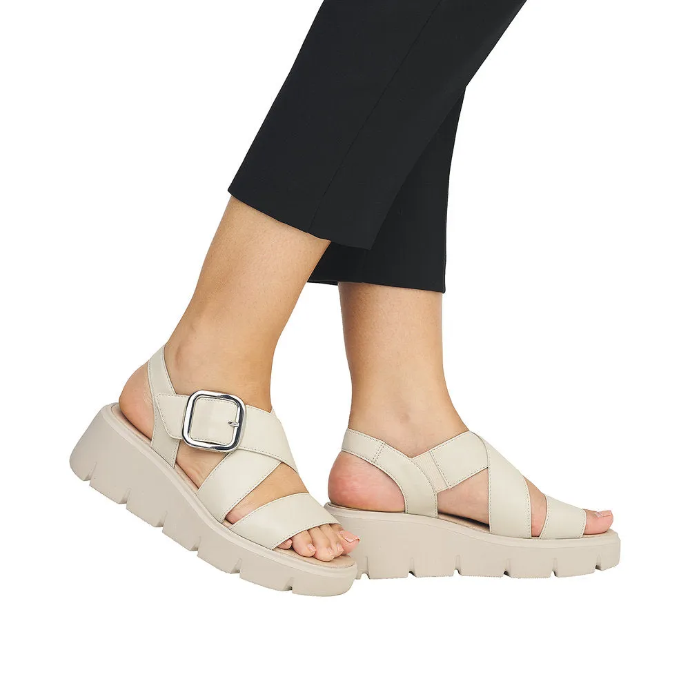 Ladies Evolution By Rieker Sandals Beige Chunky Platform W1550-60 sale