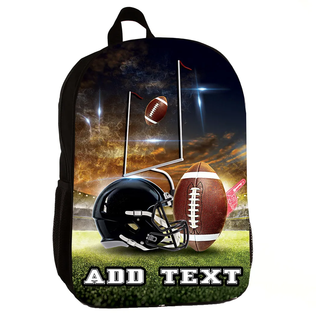 Personalized Backpacks, Lunch Bags, Duffel Bags, or Water Bottles with Full-Color - Football Field