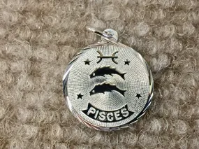 Pisces Silver Charm Engravable