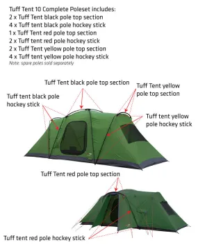 Tuff Tent Black Pole Hockey Stick